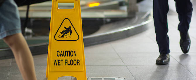 Wet floor sign image