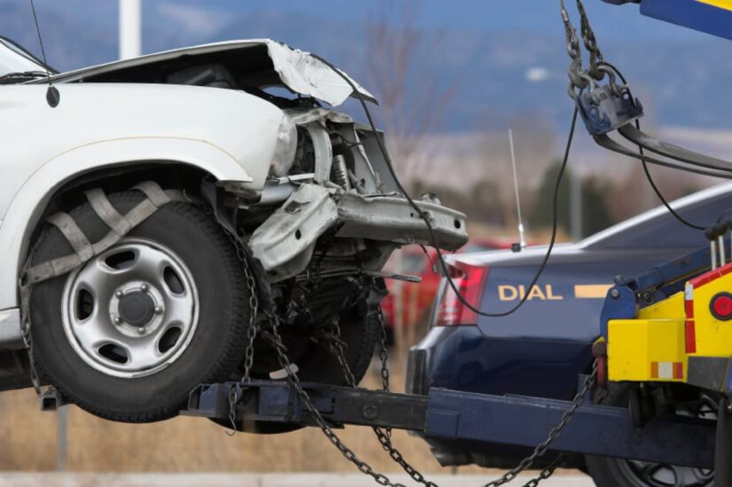 Photo of car getting towed